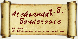 Aleksandar Bonderović vizit kartica